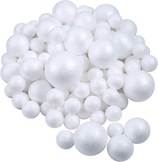 Home Collection 100PCS 5 Assorted Sizes White Foam Balls