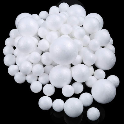 Home Collection 100PCS 5 Assorted Sizes White Foam Balls