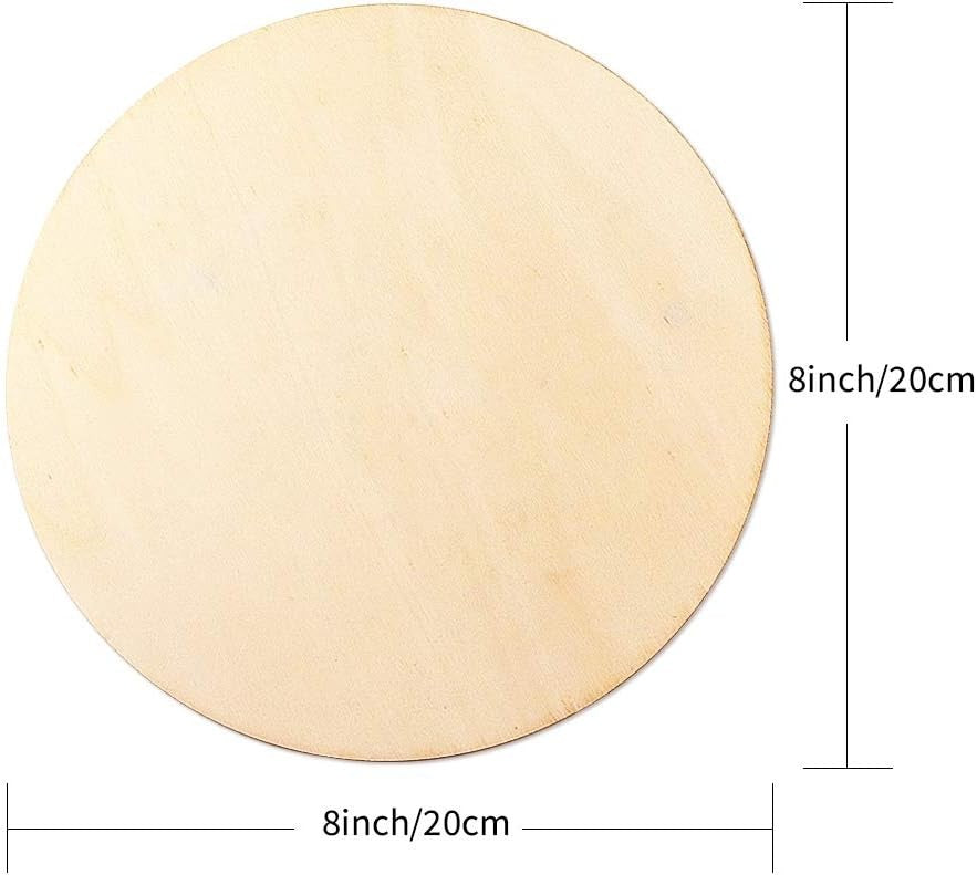 Home Collection 10 Pack 8" Unfinished Wood Circles