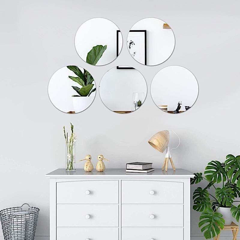 Home Collection 6Pcs Round Glass Mirrors 10"