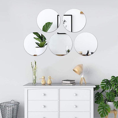 Home Collection 6Pcs Round Glass Mirrors 10"