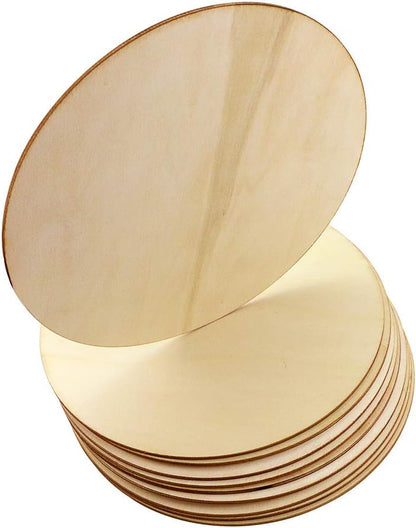 Home Collection 10 Pack 8" Unfinished Wood Circles