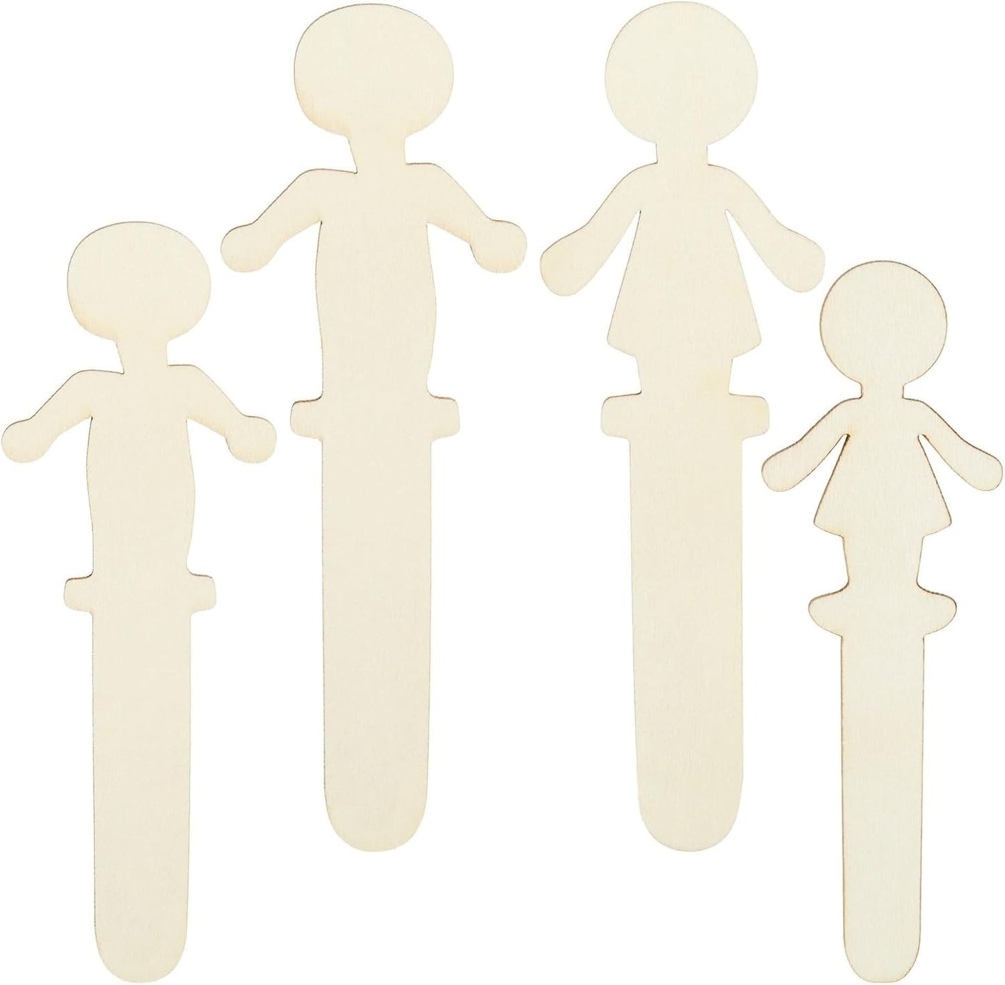Home Collection 100 Pack Unfinished People-Shaped Popsicle Sticks