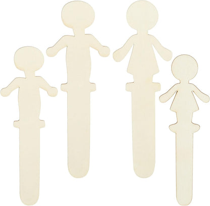 Home Collection 100 Pack Unfinished People-Shaped Popsicle Sticks