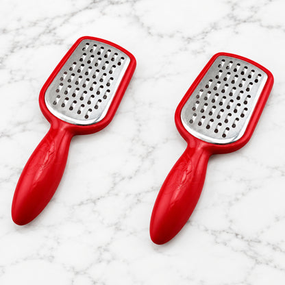 Home Collection Pack of 2 Stainless Steel Mini Grater Cheese Garlic Nutmeg Zester