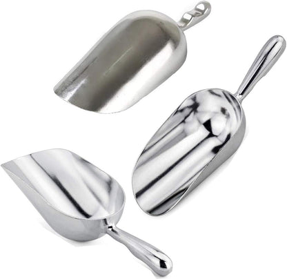 Home Collection 2Pcs 12 oz Cast Aluminum Ice Scoop, Dry Goods & Candy Bin Scoop