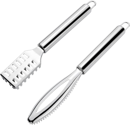 Home Collection Stainless Steel Fish Scaler Scraper Tool Seafood Scale Remover Brush Cleaner
