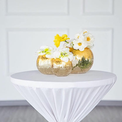 6" Crackle Glass Round Candle Holder Vase – Wedding & Party Centerpiece