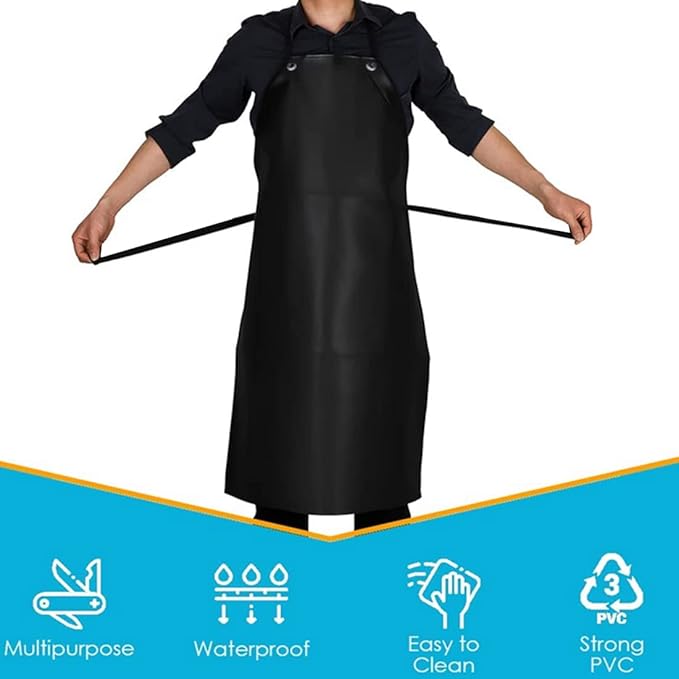 Home Collection Waterproof Rubber Vinyl Apron 43"x29"