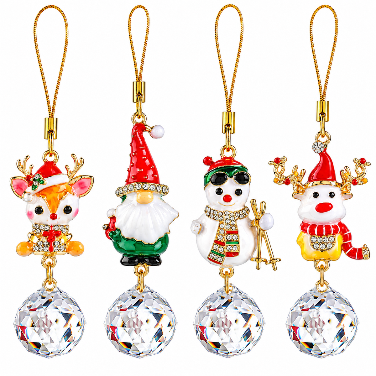 Home Collection Crystal Christmas Tree Ornament Sparkling Hanging Suncatcher Decoration
