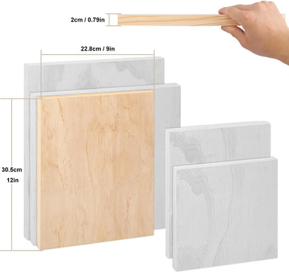 Home Collection 6 Pack Unfinished Wood Canvas Boards 9x12 Inch