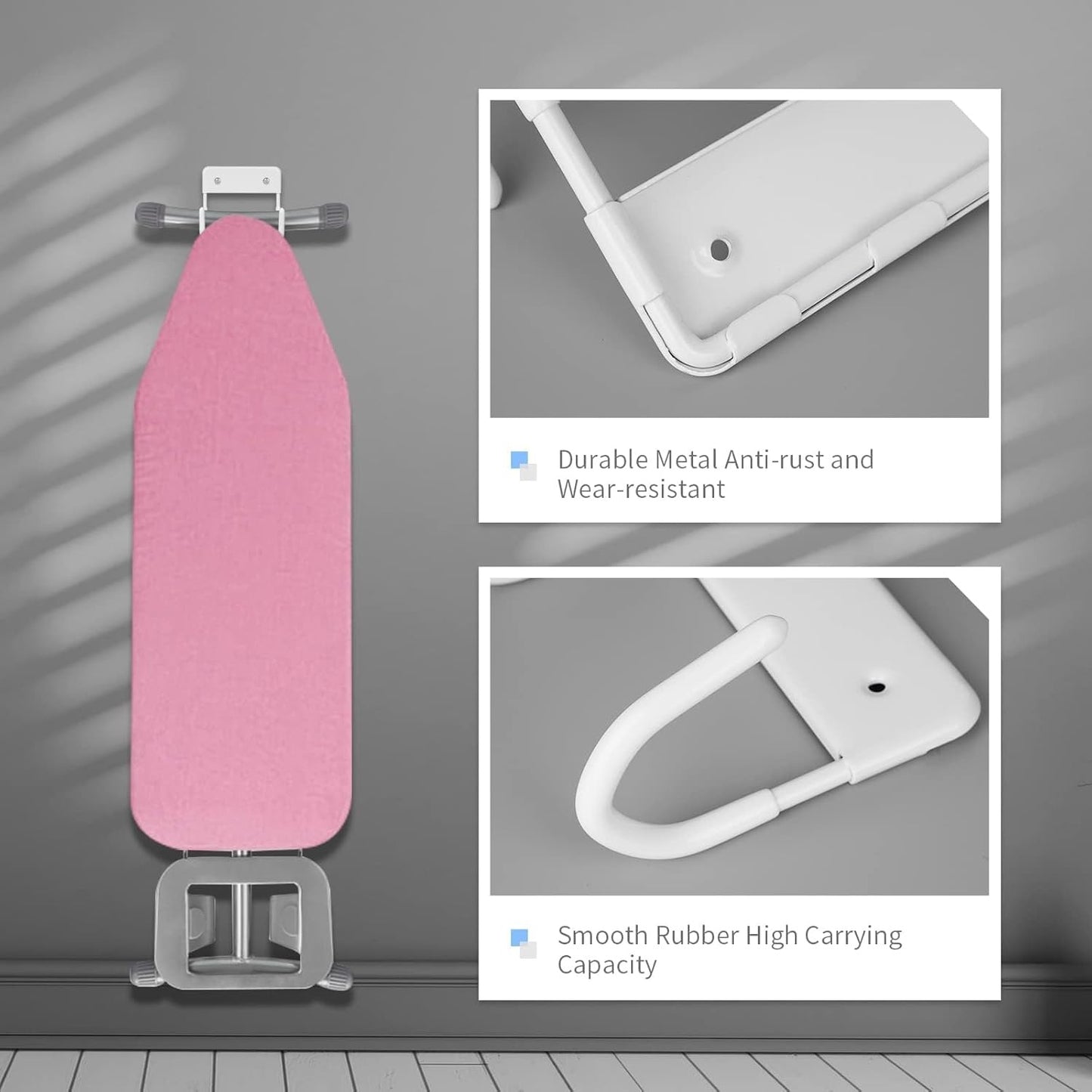 Home Collection Ironing Board Hanger Wall Mount with 5-Inch Hooks