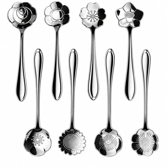Home Collection Stainless Steel Flower Coffee & Tea Spoons