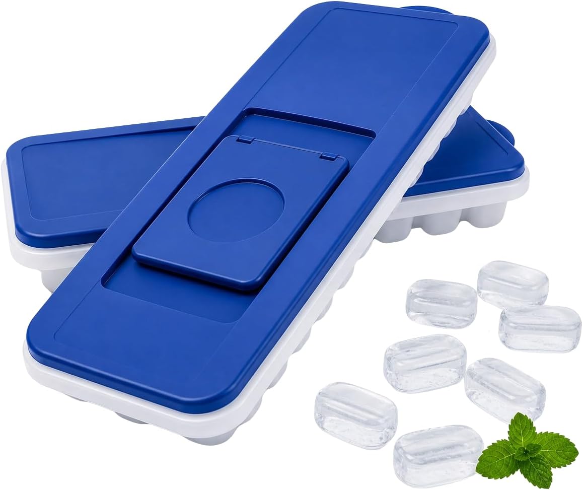 Home Collection 2-Pack No-Spill Ice Cube Trays with Removable Lid