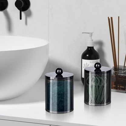 Home Collection Acrylic Cotton Ball Holder Jar with Lid Bathroom Vanity Organizer