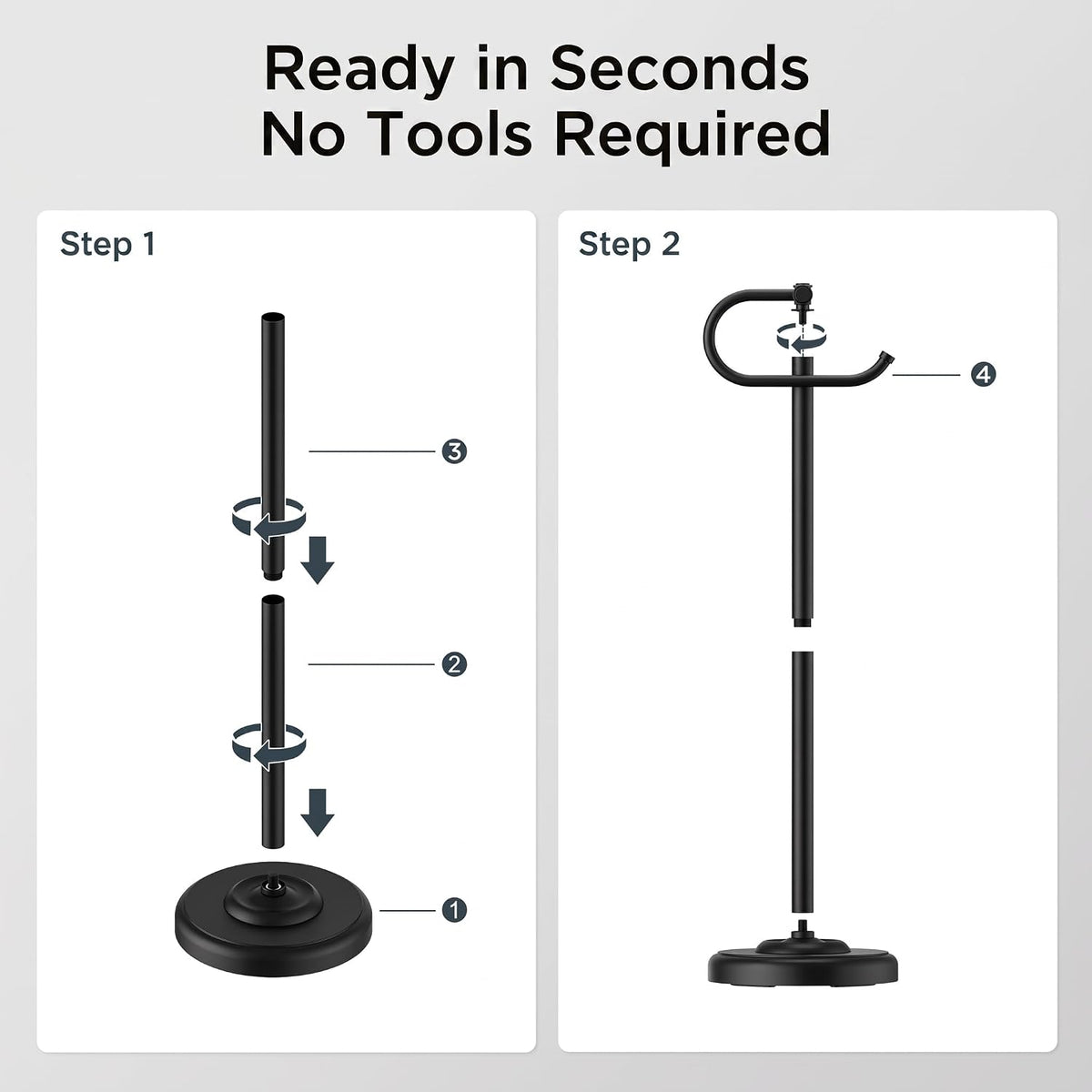 Home Collection Stainless Steel Freestanding Toilet Paper Holder Stand 25.19 Inch