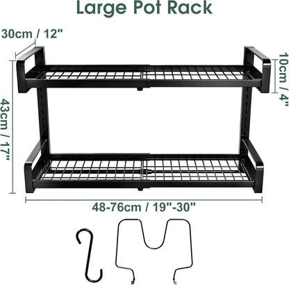 Home Collection 19" - 30" Wall-Mounted Pot & Pan Rack Organizer