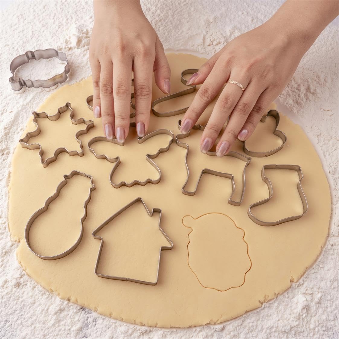 Home Collection Pack of 11 Christmas Cookie Cutter Set Gingerbread Man Tree Snowflake Santa and Reindeer Shapes