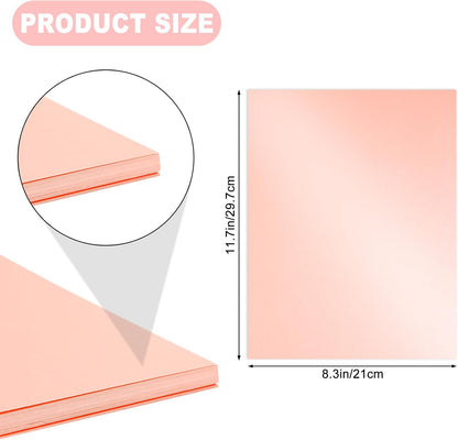 Home Collection 30 Sheets 8.3 x 11.7 Inch, 92lb/250gsm Rose Gold Pink Shimmer Cardstock