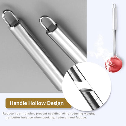 Home Collection 6 Piece Stainless Steel Cooking Utensil Set Heat Resistant Tools