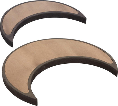 Home Collection 2-Piece Dark Brown Wooden Crescent Moon Tray Set