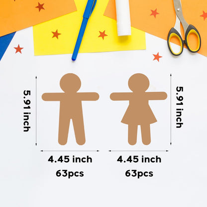 Home Collection 126 PCS Multicultural People Shape Cardstock Cut Outs