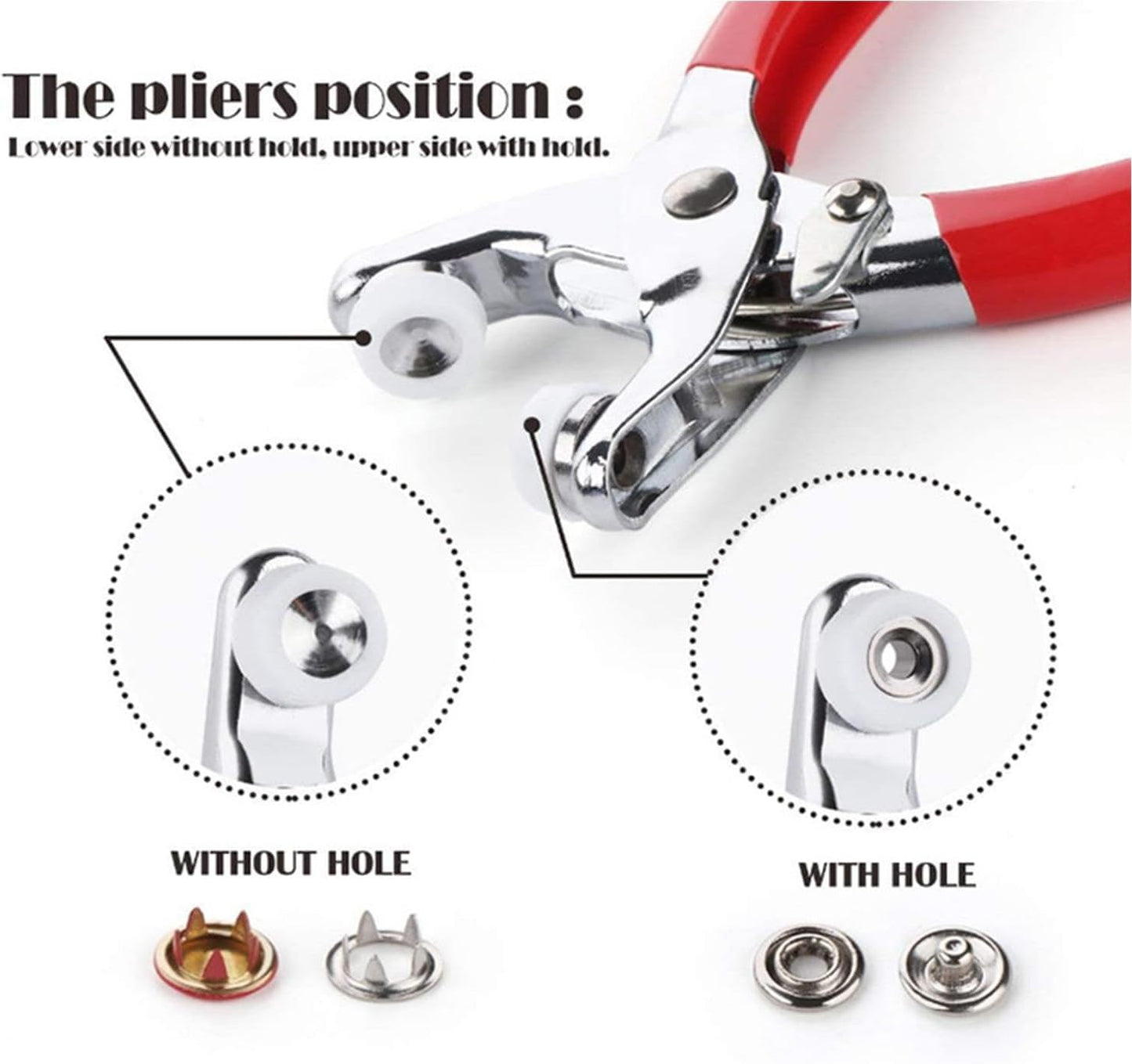 Home Collection Metal Snap Buttons Kit 200 Sets 9.5mm Hollow