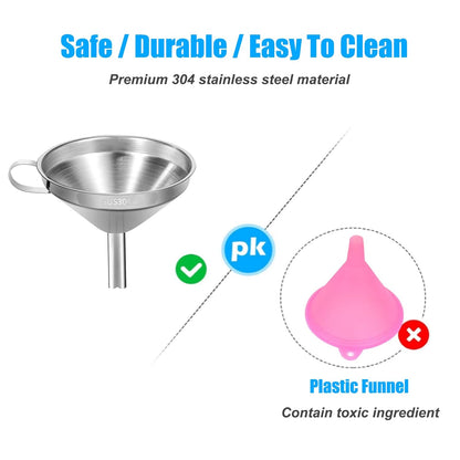 Home Collection Stainless Steel Kitchen Funnel with Detachable Strainer