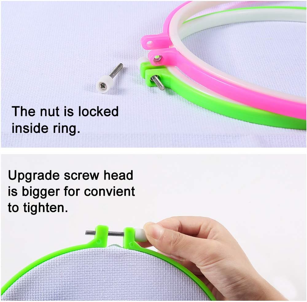 Home Collection 6-Piece Embroidery Hoops Set with 15 Needles