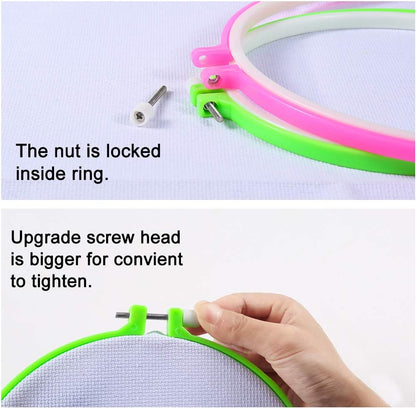 Home Collection 6-Piece Embroidery Hoops Set with 15 Needles