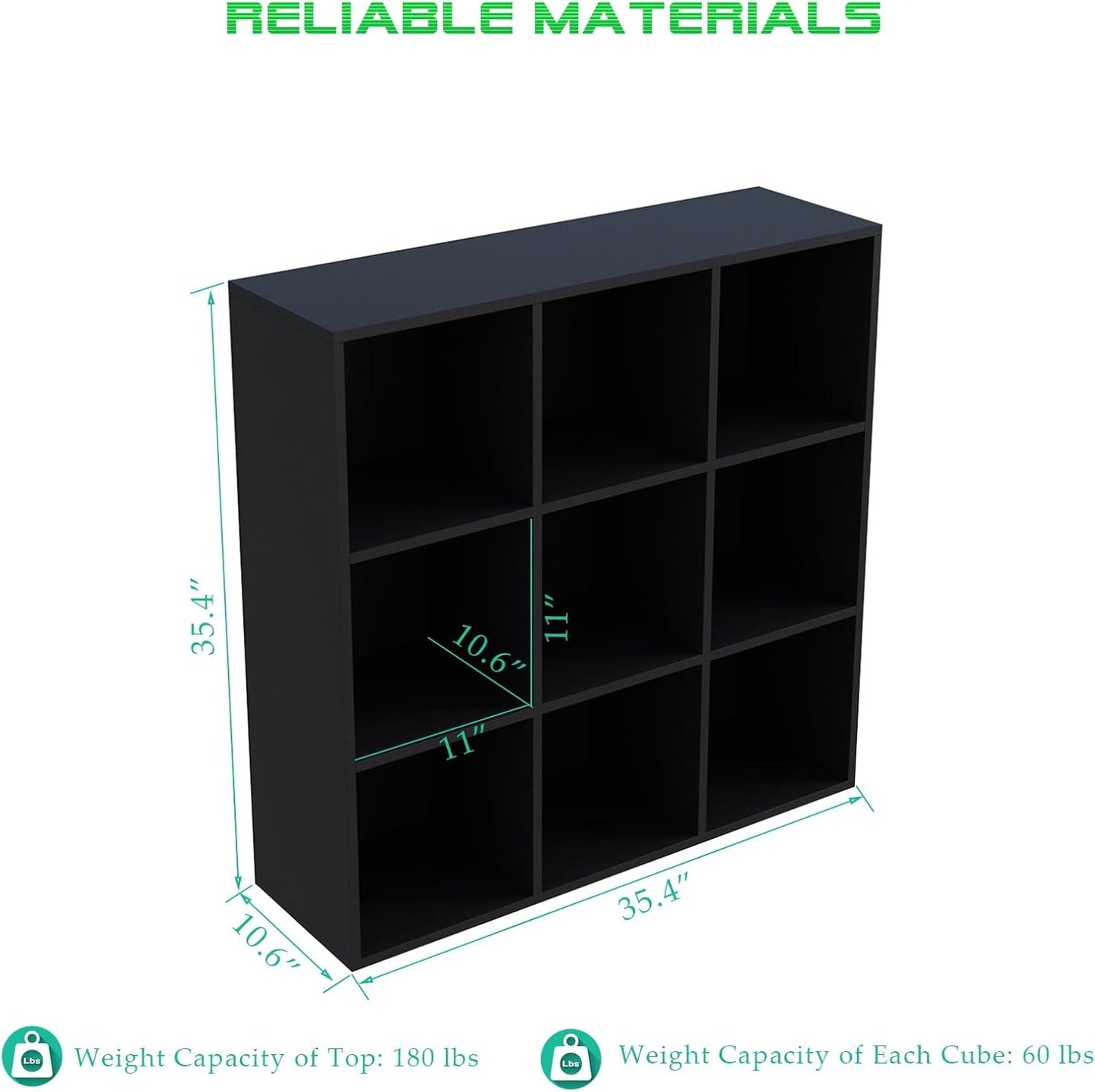 Home Collection 9-Cube Storage Shelf Bookcase