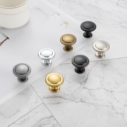 Home Collection Pack of 10 Round Cabinet Knobs Single-Hole Drawer Pulls for Kitchen