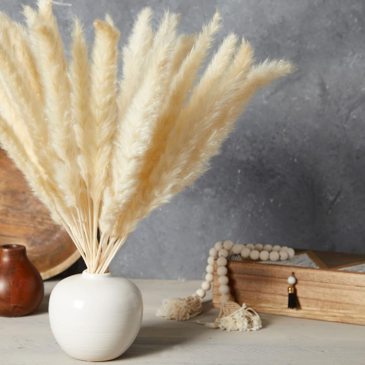 30-Pack Dried White Pampas Grass for Vases