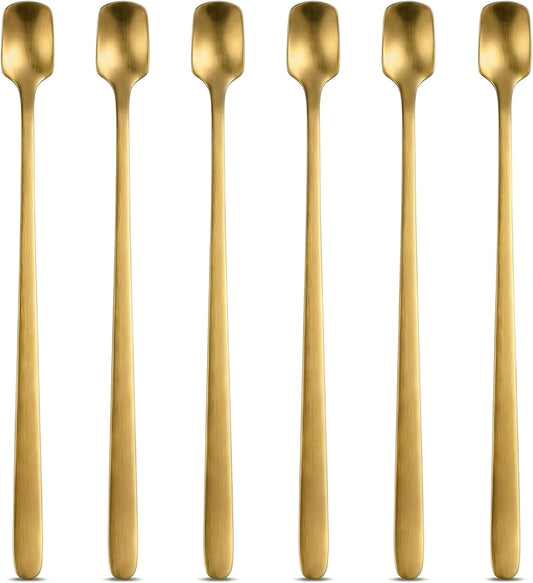 Home Collection Pack of 6 Stainless Steel Iced Tea Spoons 5.7 Inch