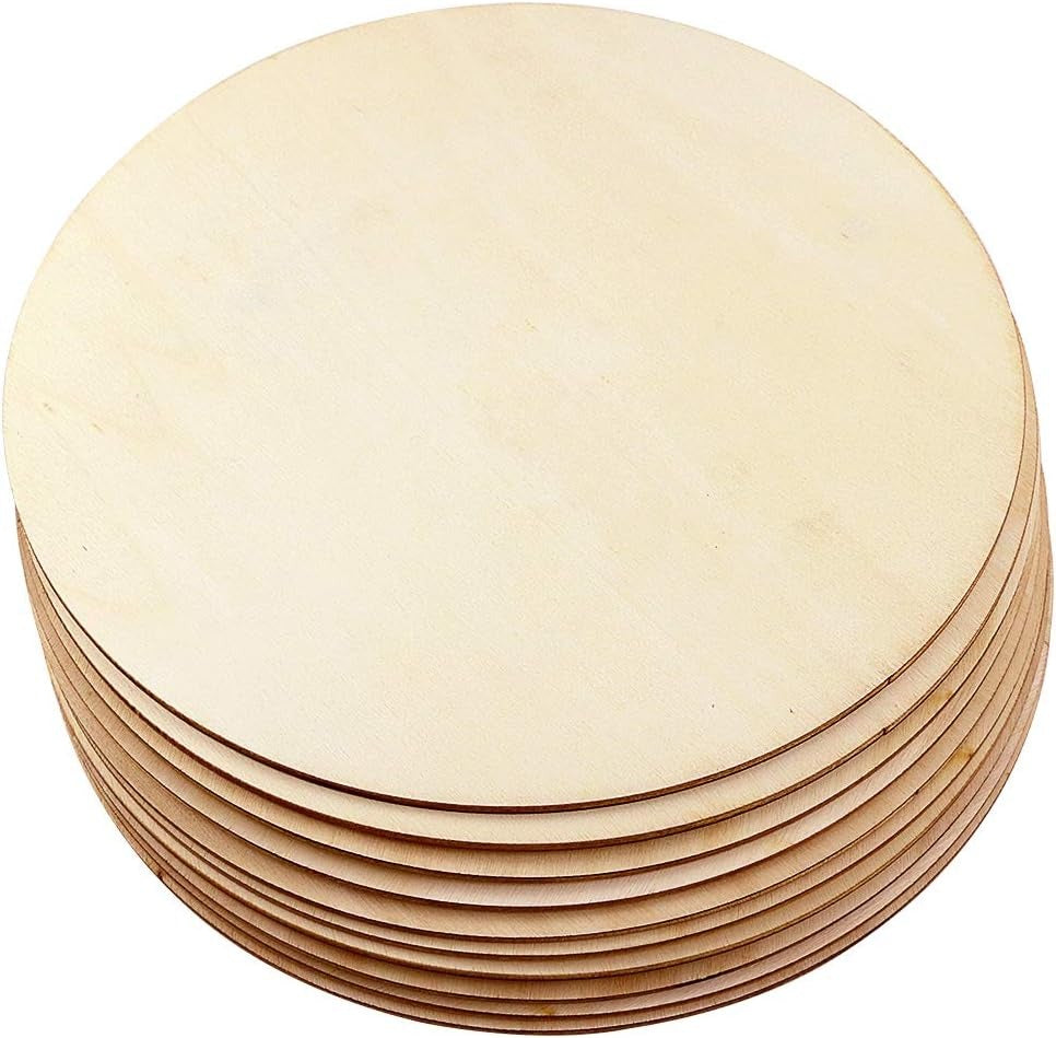 Home Collection 10 Pack 8" Unfinished Wood Circles
