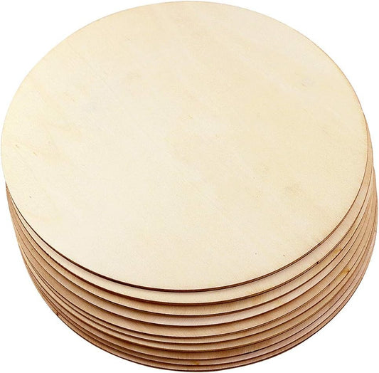 Home Collection 10 Pack 8" Unfinished Wood Circles