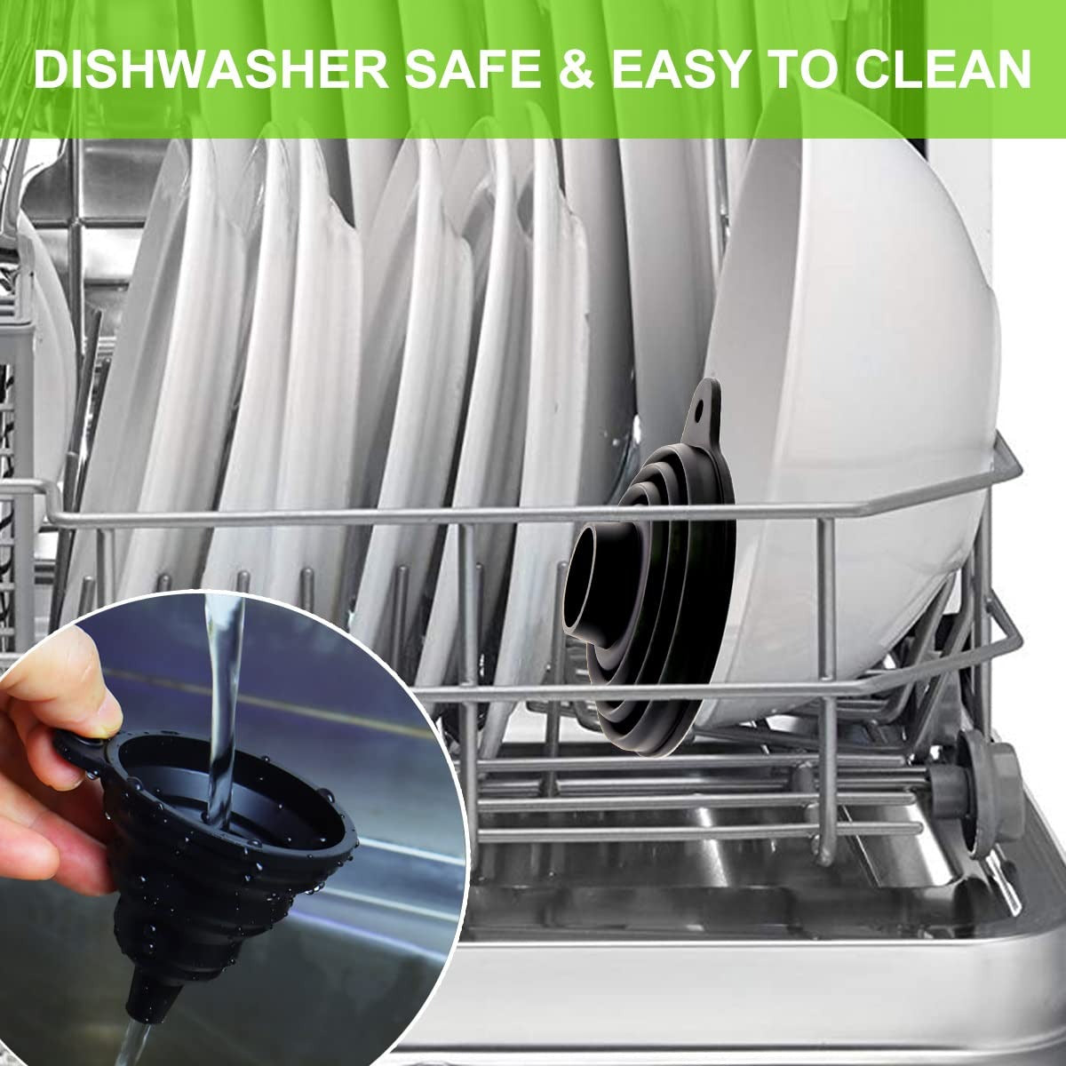 Home Collection Silicone Kitchen Funnel Set 3-Size