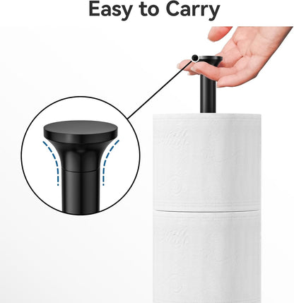Home Collection Stainless Steel Toilet Paper Holder Stand with Reserve Storage