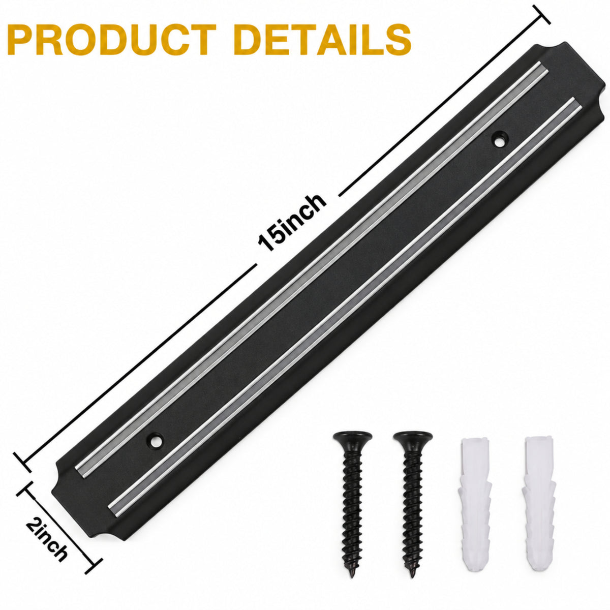 Home Collection Magnetic Knife Strips Set of 2 15 Inch