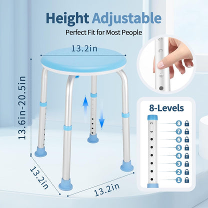 Home Collection Adjustable 300lb Shower Chair with Anti-Tip Design