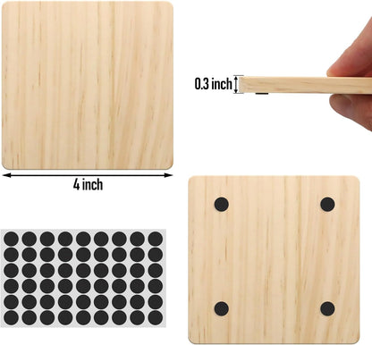 Home Collection 24-Pc Unfinished Square Wood Coasters
