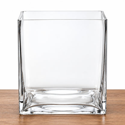 Home Collection 6 Pcs Clear Glass Cube Vases 6"