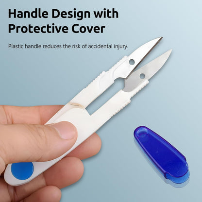 Home Collection 4Pcs U-Shaped Portable Craft Scissors 4"