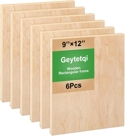 Home Collection 6 Pack Unfinished Wood Canvas Boards 9x12 Inch