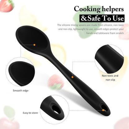 Home Collection Pack of 4 Silicone Cooking Spoons 10.6-Inch