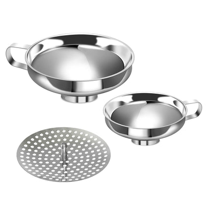 Home Collection Stainless Steel Kitchen Funnel with Detachable Strainer