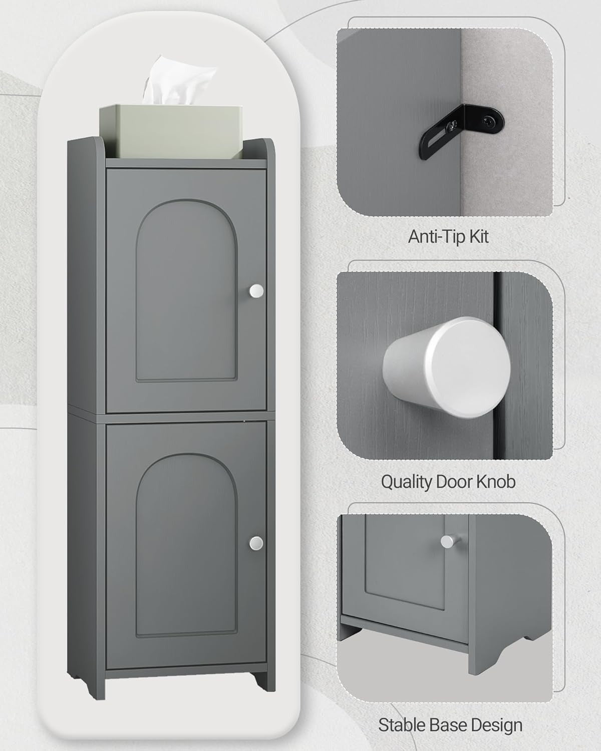 Home Collection Small Corner Bathroom Storage Cabinet