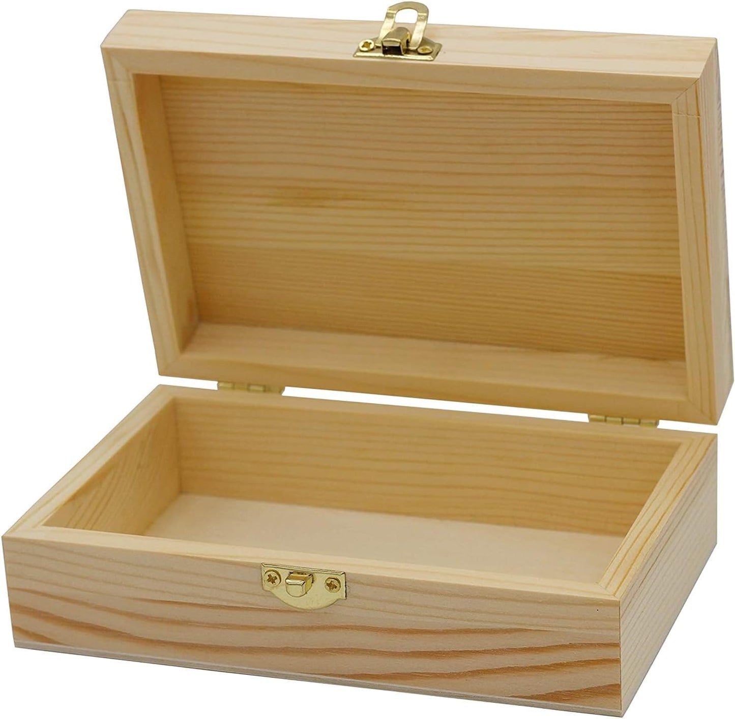 Home Collection Unfinished Wooden Box with Hinged Lid