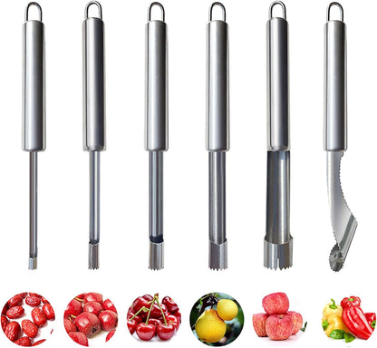 Home Collection 6-Piece Stainless Steel Fruit Corer & Pitter Set