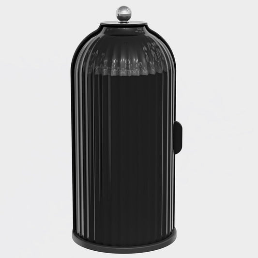 Home Collection Rotating Makeup Brush Holder with Lid Black